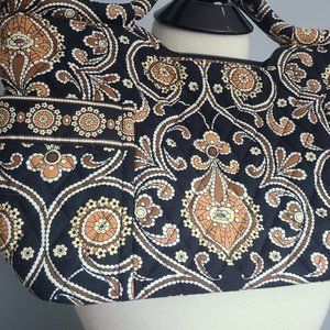 Gently used Vera Bradley Purse Brown Black Cream Paisley